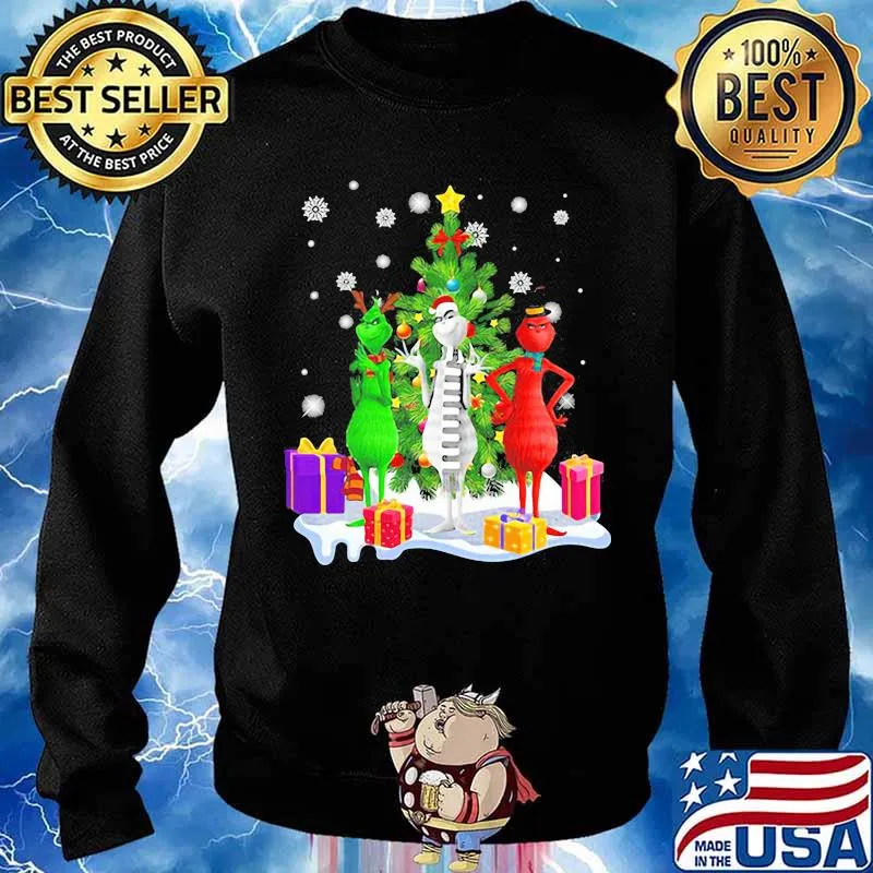 Grinch Red White Christmastree Merry Xmas Shirt Sweater