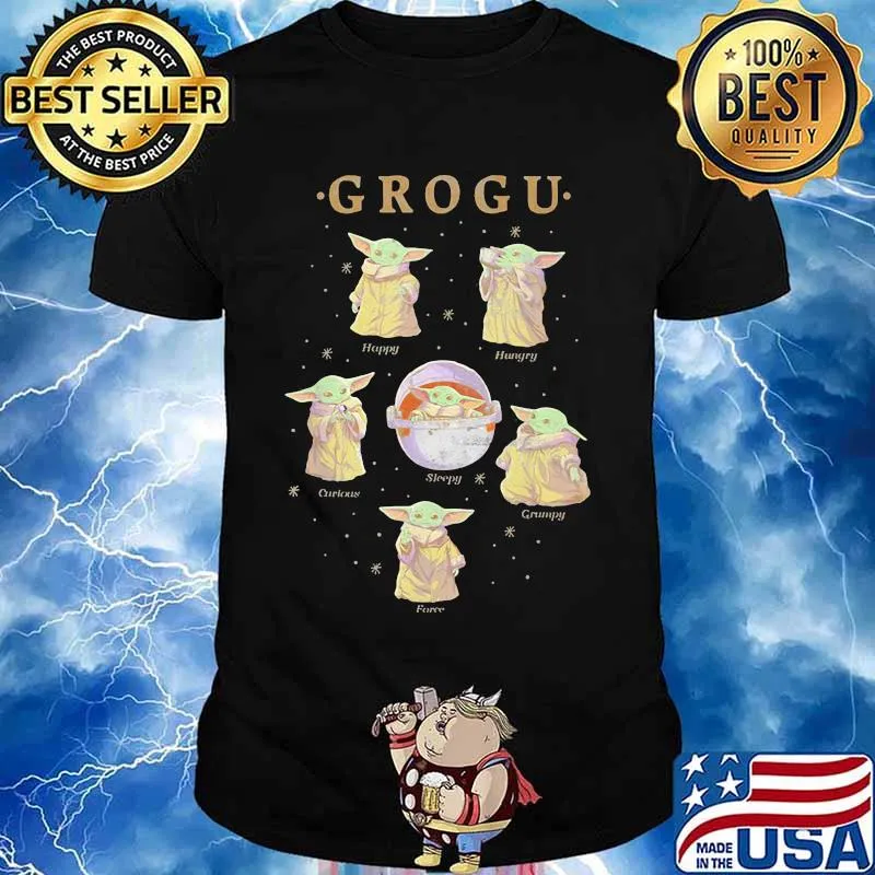 Grogu Baby Yoda Happy Petro Sleepy Hungry Shirt