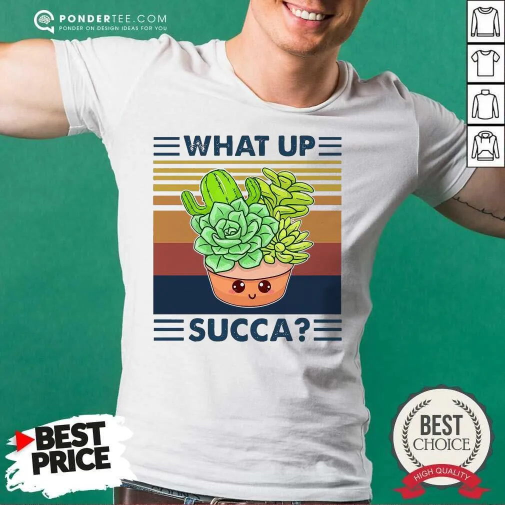 Happy Cactus What Up Succa Vintage Retro Shirt