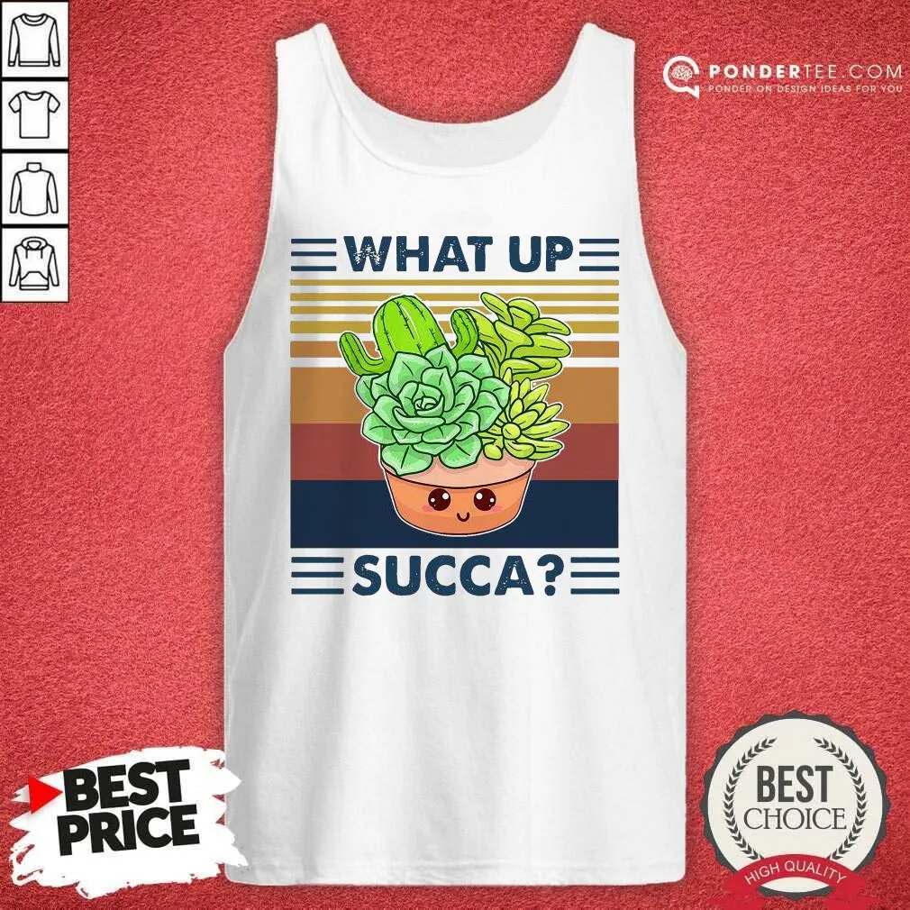 Happy Cactus What Up Succa Vintage Retro Shirt - Image 2