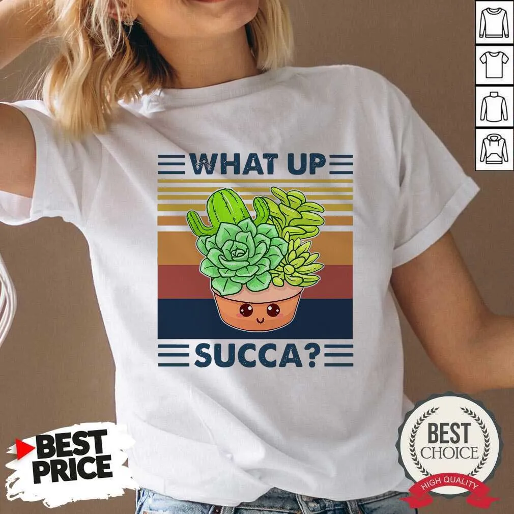 Happy Cactus What Up Succa Vintage Retro Shirt - Image 5
