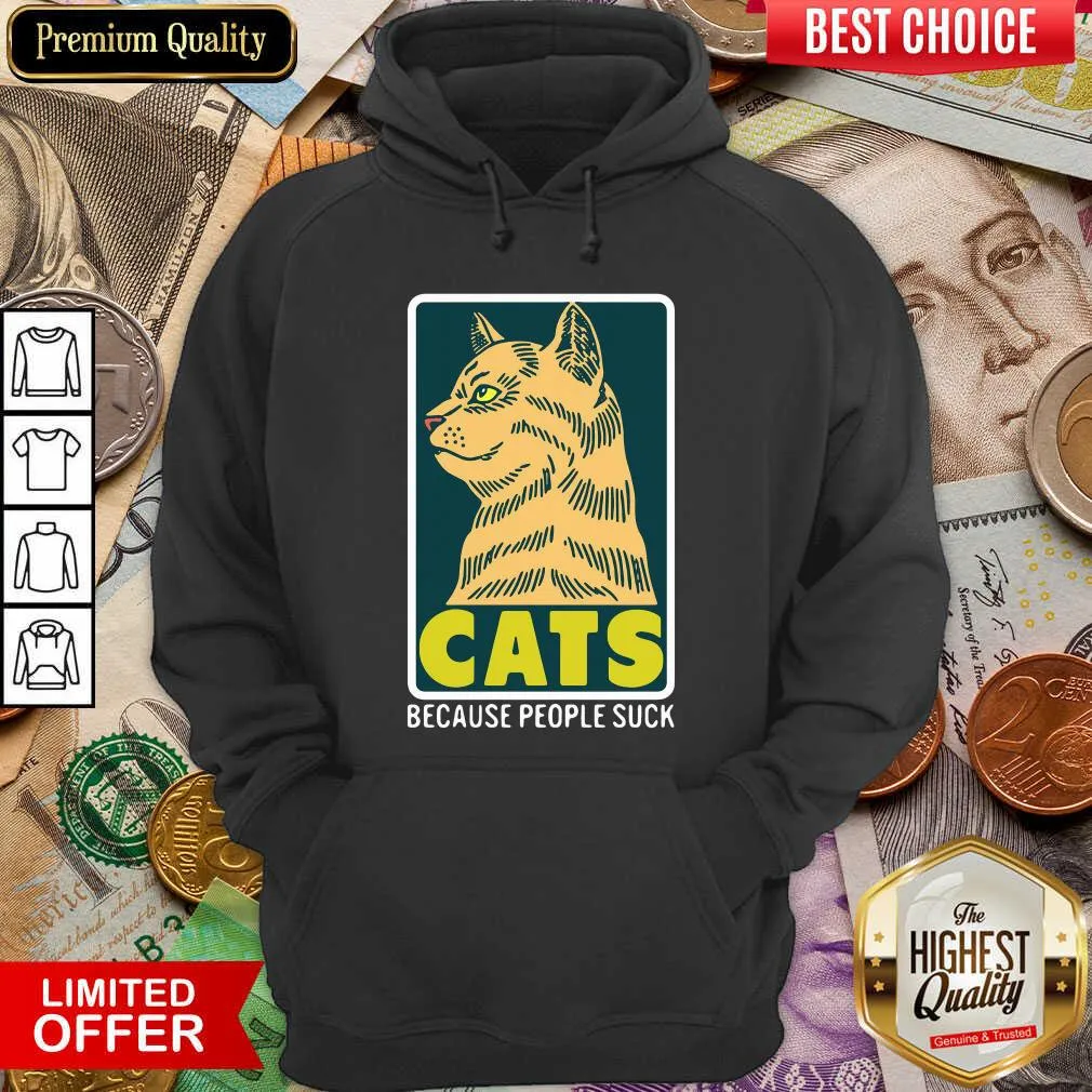 Happy Cats Because People Suck Shirt - Image 5