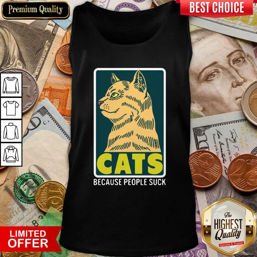Happy Cats Because People Suck Shirt - Image 2