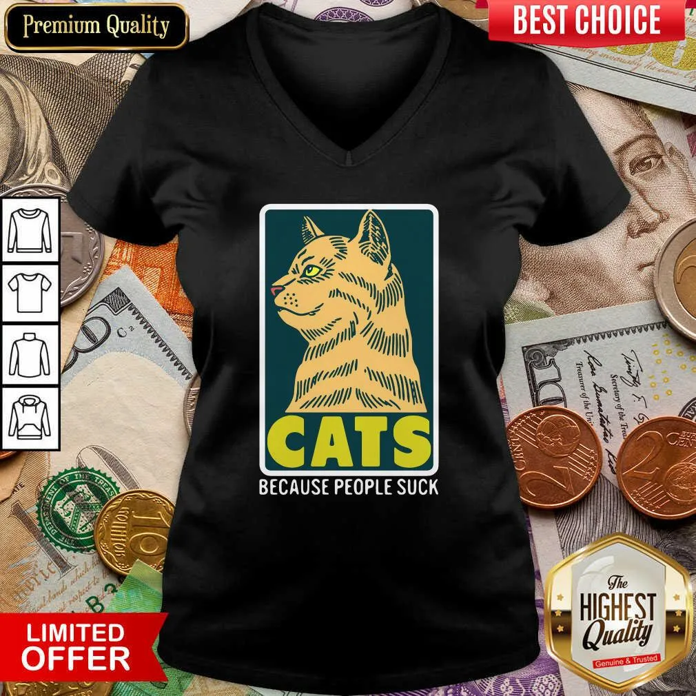 Happy Cats Because People Suck Shirt - Image 3
