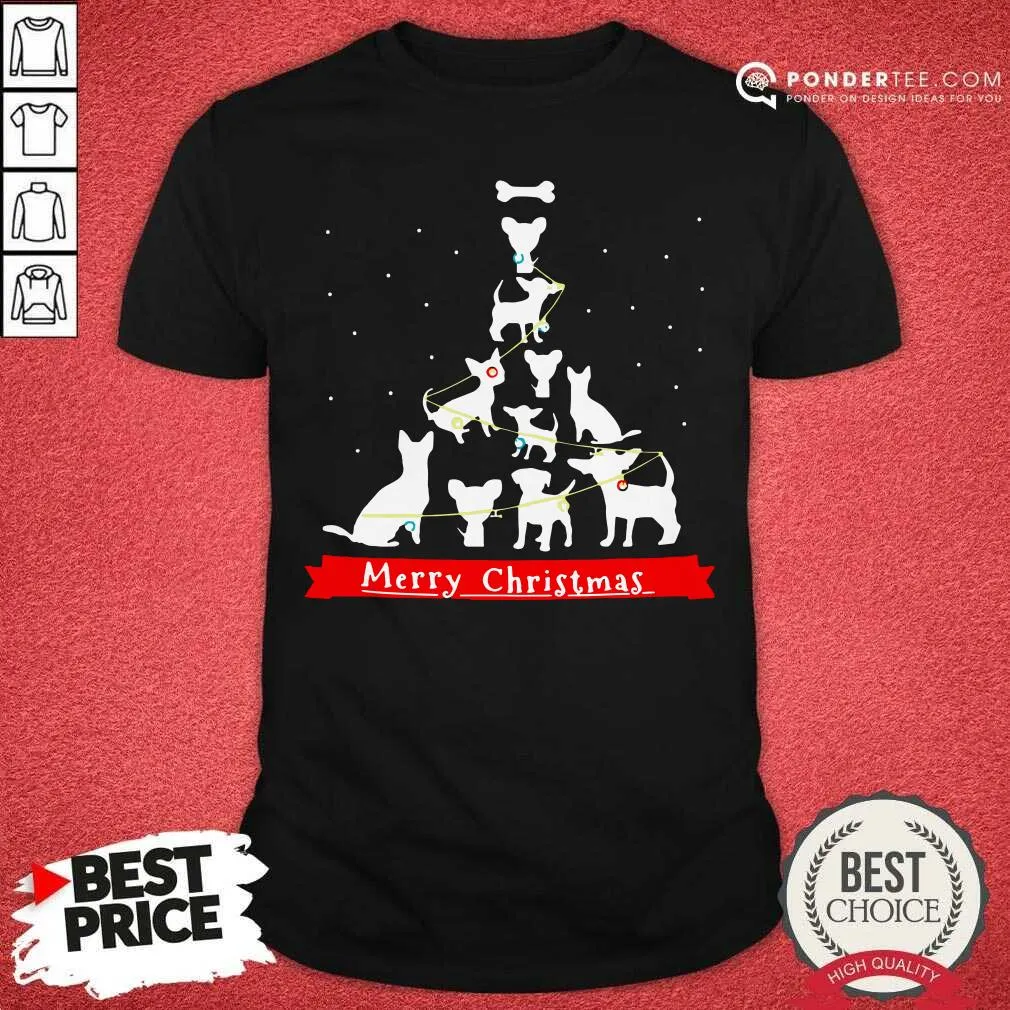Happy Chihuahua Merry Christmas Tree Shirt