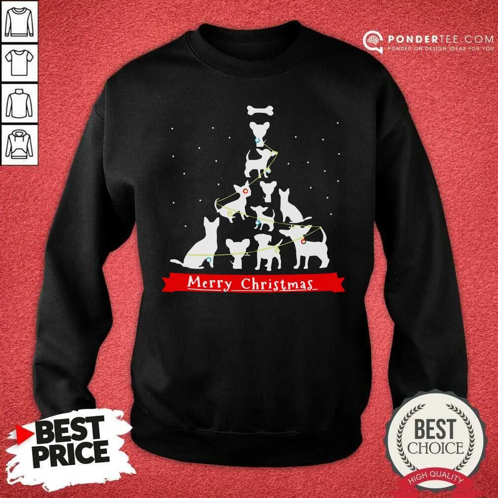 Happy Chihuahua Merry Christmas Tree Shirt - Image 3