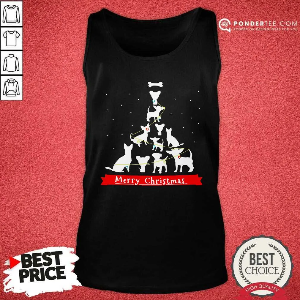 Happy Chihuahua Merry Christmas Tree Shirt - Image 2