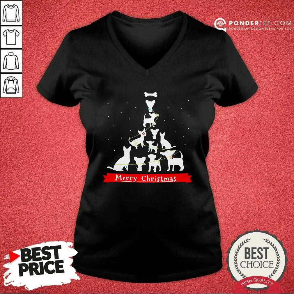 Happy Chihuahua Merry Christmas Tree Shirt - Image 5