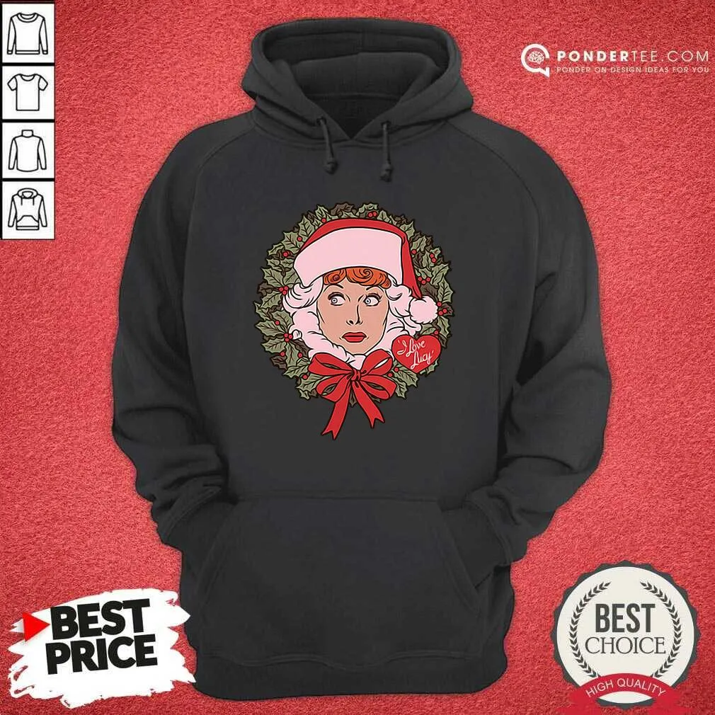 Happy I Love Lucy Christmas Wreath Shirt - Image 3