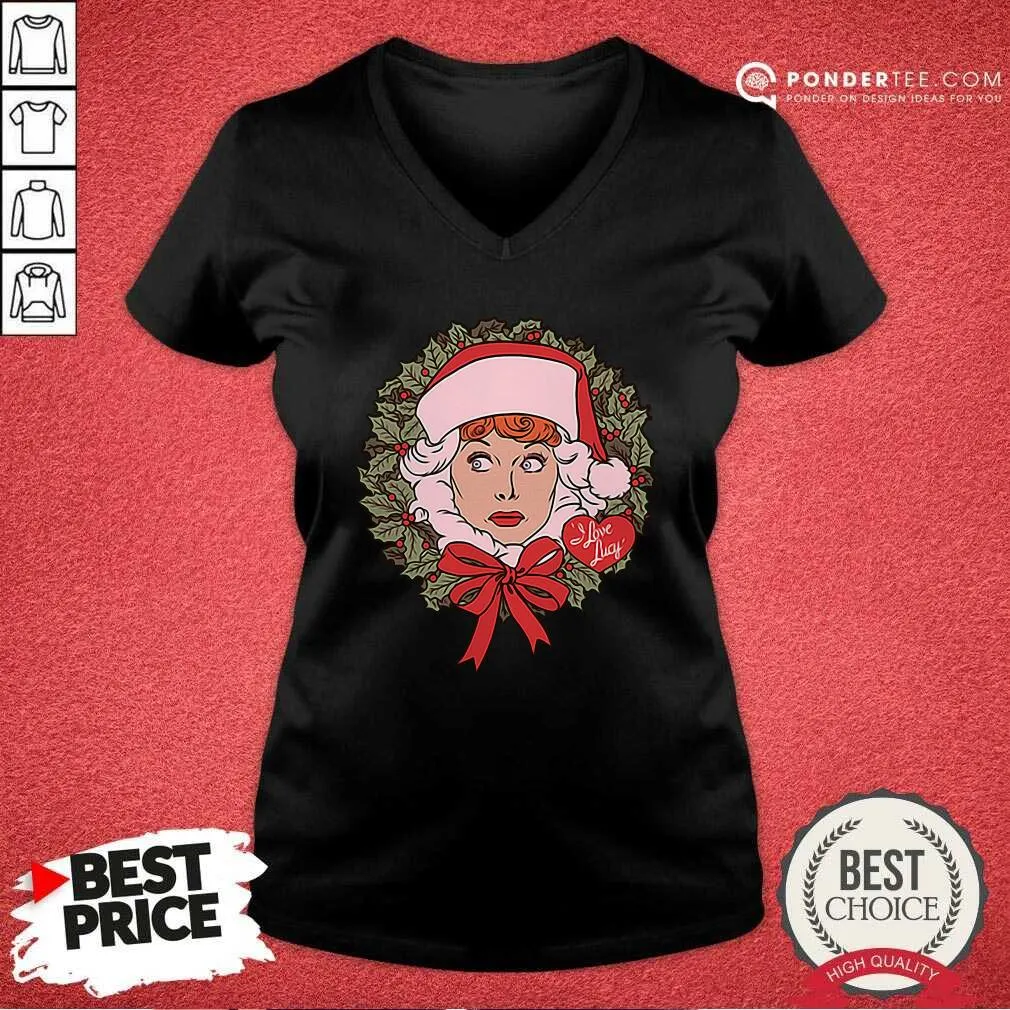 Happy I Love Lucy Christmas Wreath Shirt - Image 4