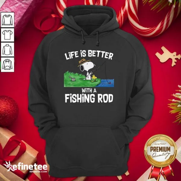 Happy Snoopy Life Is Better With A Fishing Rod Shirt - Image 5