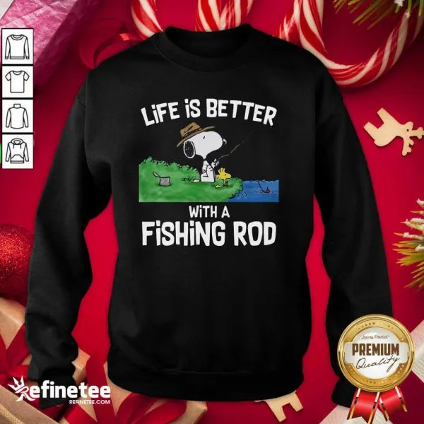 Happy Snoopy Life Is Better With A Fishing Rod Shirt - Image 4