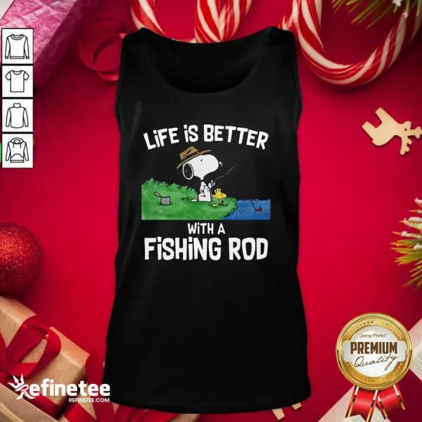 Happy Snoopy Life Is Better With A Fishing Rod Shirt - Image 3