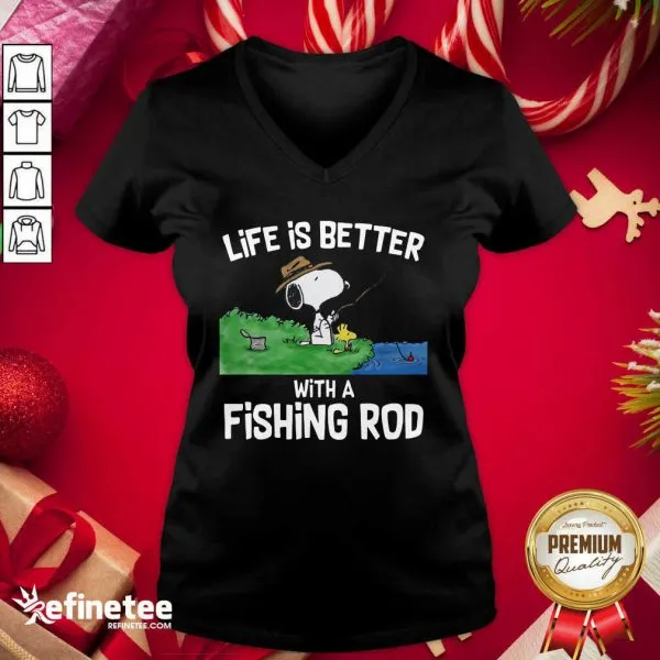 Happy Snoopy Life Is Better With A Fishing Rod Shirt - Image 2