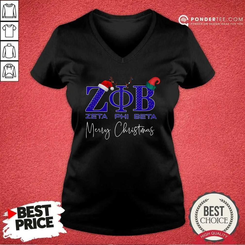 Happy Zeta Phi Beta Merry Christmas Shirt - Image 3