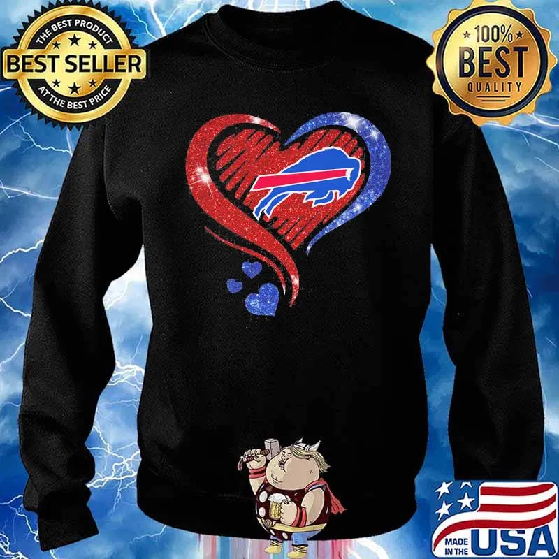Heart Diamond Blue Red Buffalo Bills Football Shirt Sweater