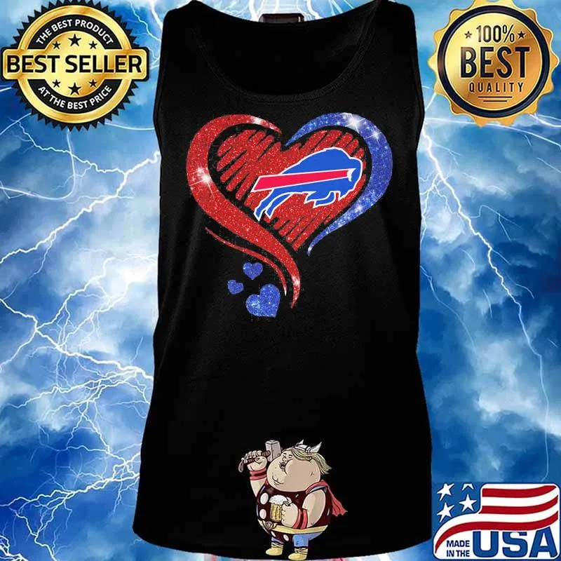 Heart Diamond Blue Red Buffalo Bills Football Shirt Tank top