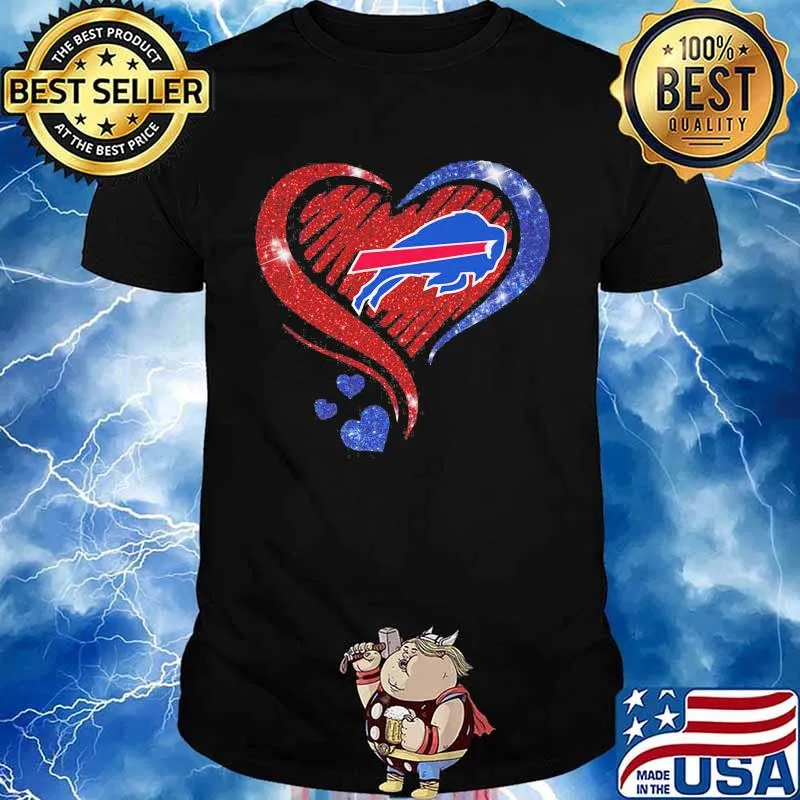 Heart Diamond Blue Red Buffalo Bills Football Shirt