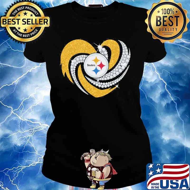 Heart Diamonds Pittsburgh Steelers Team Football Shirt Ladies tee