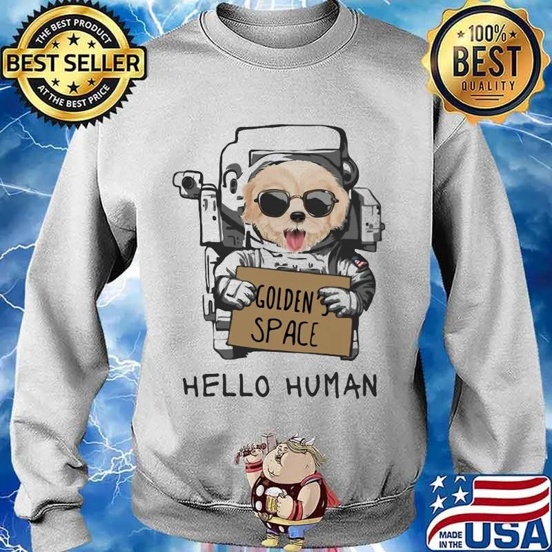 Hello Human Golden's Space Dog Astronaut Shirt Sweater