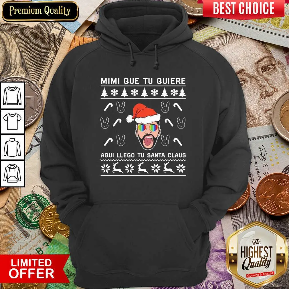 Hot Bad Bunny Aqui Llego Tu Santa Claus Christmas Shirt - Image 3