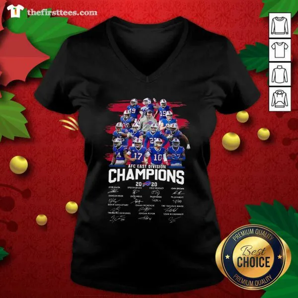 Hot Buffalo Bills AFC East Division Champions Signatures Shirt - Image 3