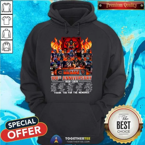Hot Chicago Bears 100th Anniversary 1920 2020 Signatures Thank You For The Memories Shirt - Image 5