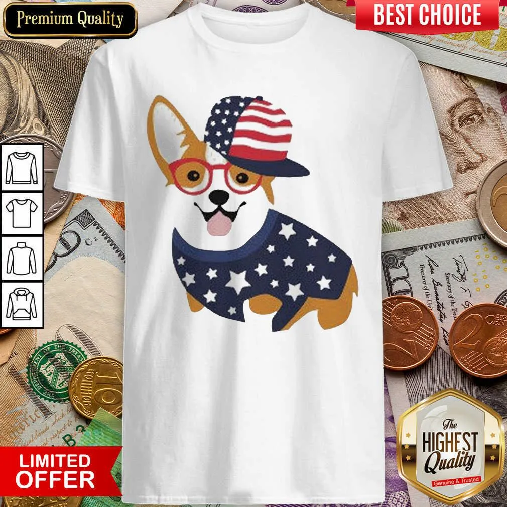 Hot Corgi American Flag Shirt