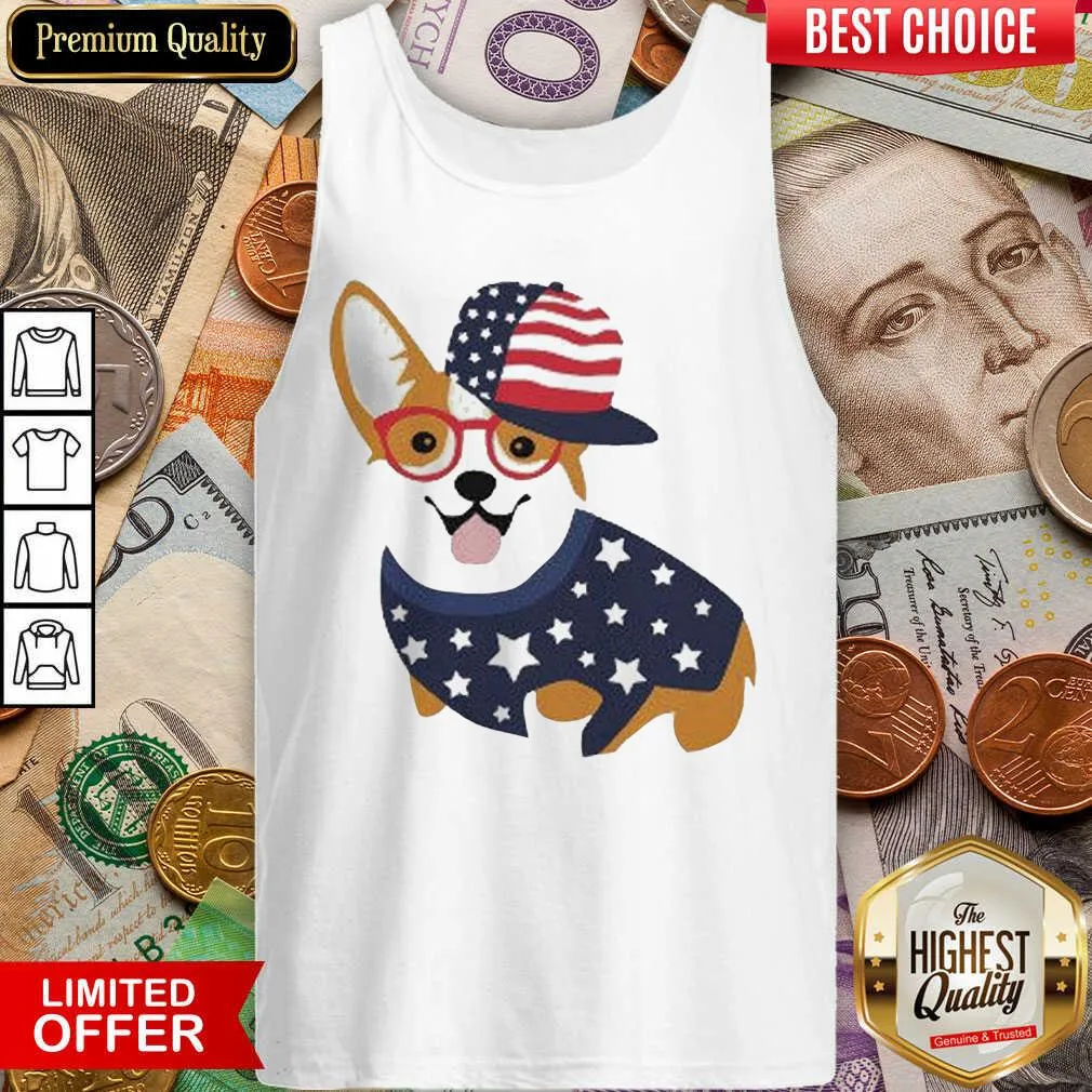 Hot Corgi American Flag Shirt - Image 5