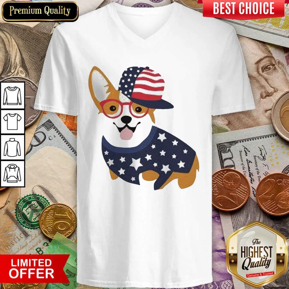 Hot Corgi American Flag Shirt - Image 4