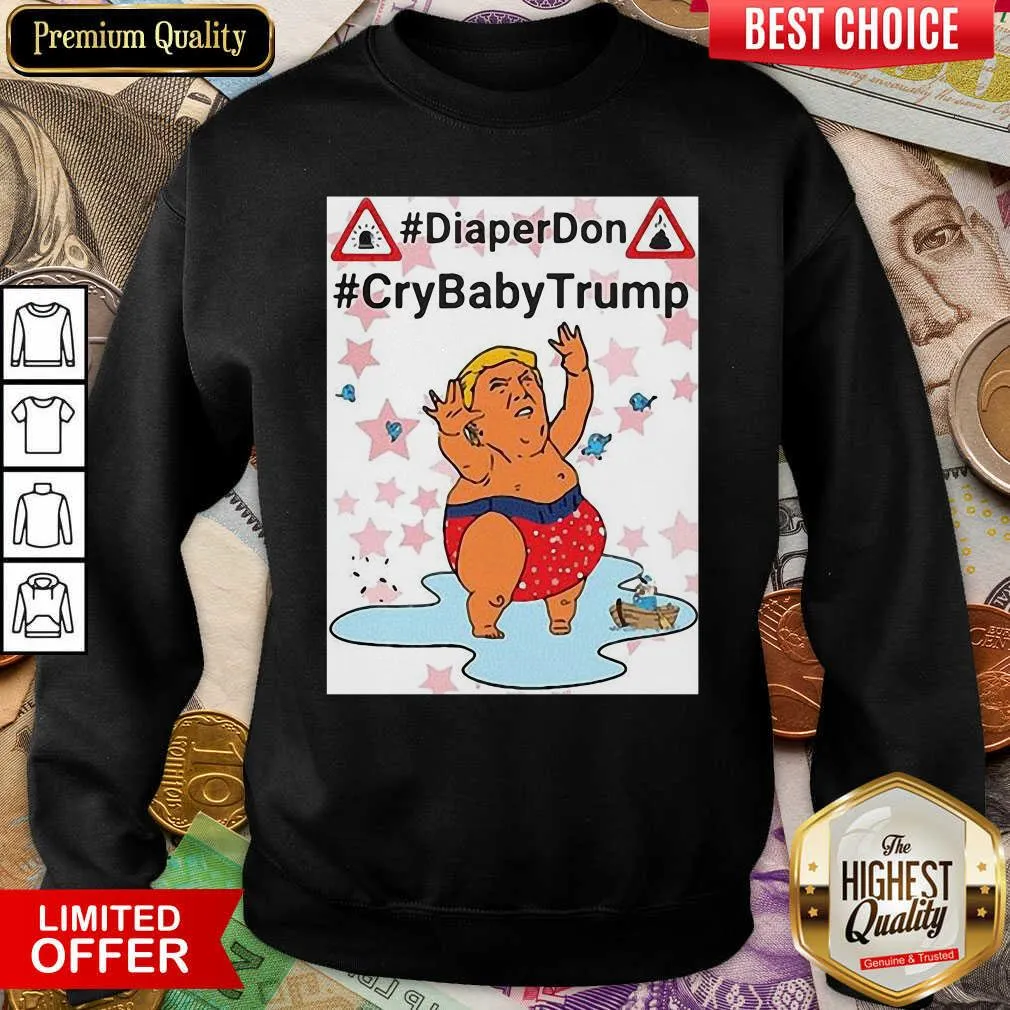 Hot Diaper Don Crybaby Trump Ugly Christmas Shirt - Image 2