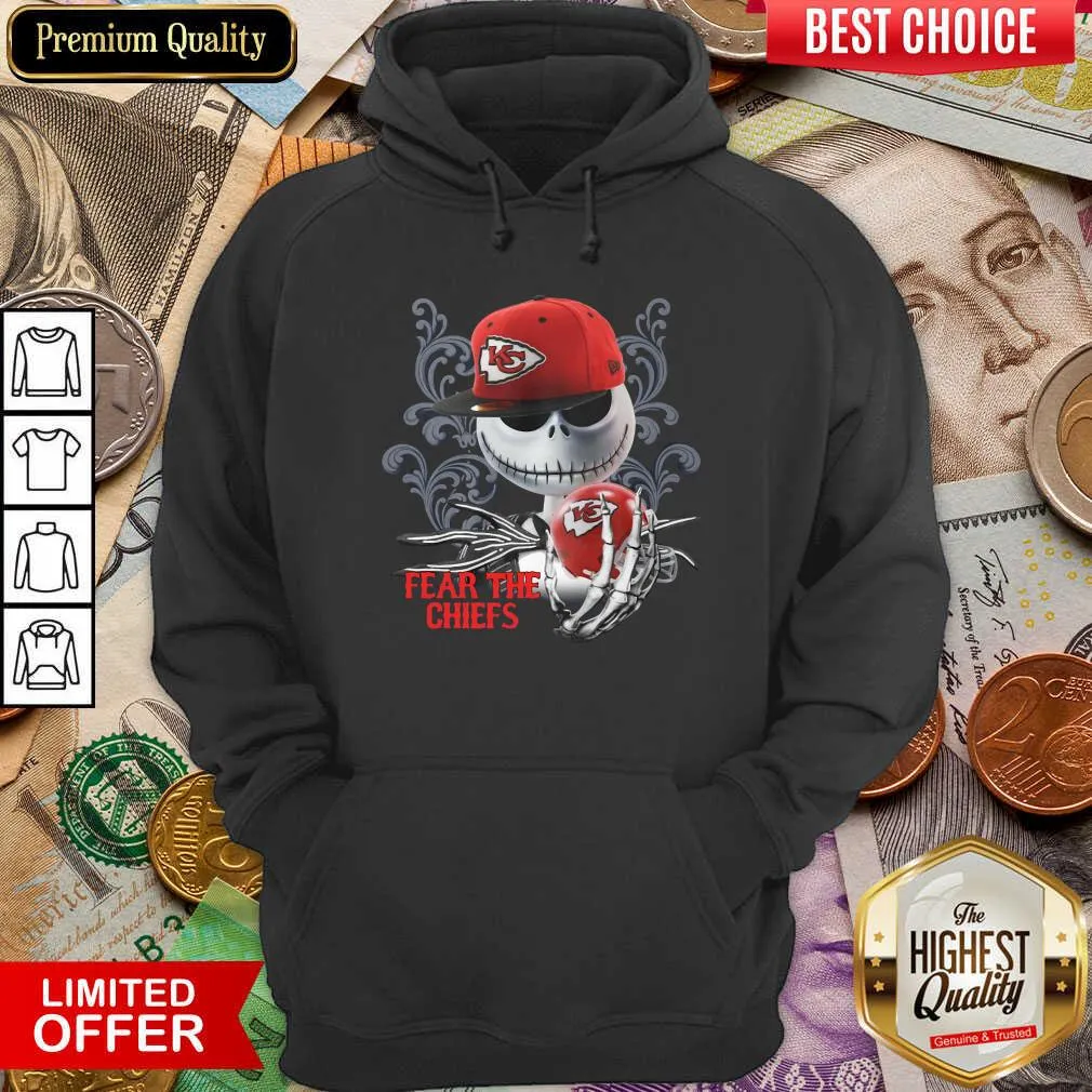 Hot Jack Skellington Fear The Kansas City Chiefs Shirt - Image 5