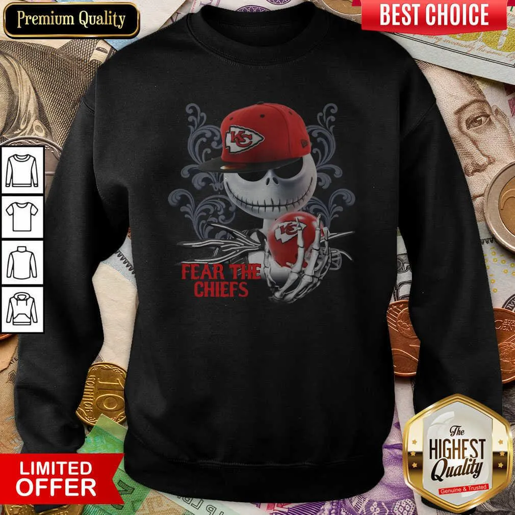 Hot Jack Skellington Fear The Kansas City Chiefs Shirt - Image 4
