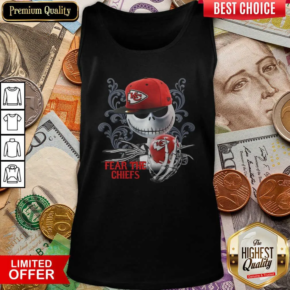 Hot Jack Skellington Fear The Kansas City Chiefs Shirt - Image 2