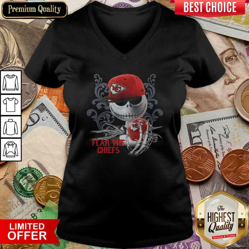 Hot Jack Skellington Fear The Kansas City Chiefs Shirt - Image 3