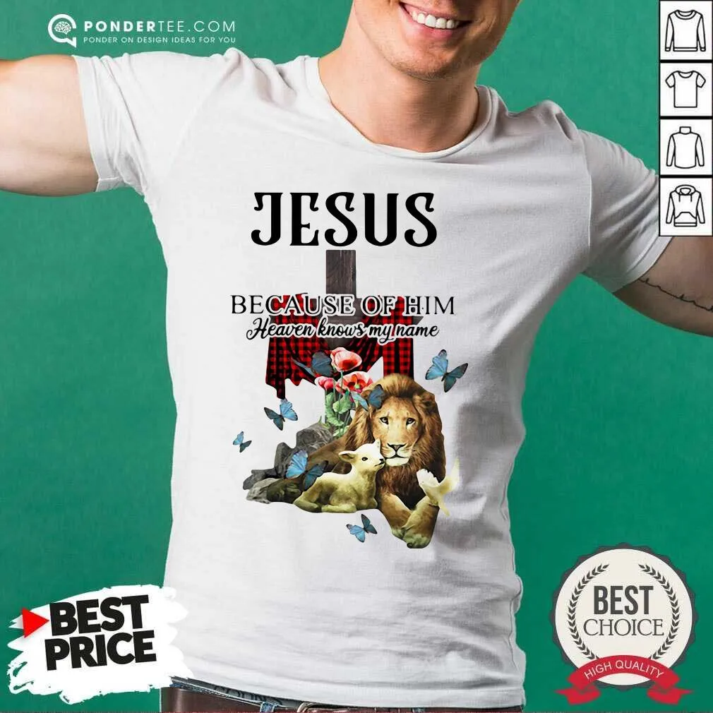 Hot Jesus Because Of Him Heaven Knows My Name Shirt