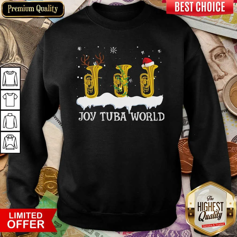 Hot Joy Tuba World Christmas Shirt - Image 2