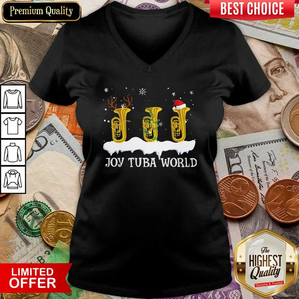 Hot Joy Tuba World Christmas Shirt - Image 4