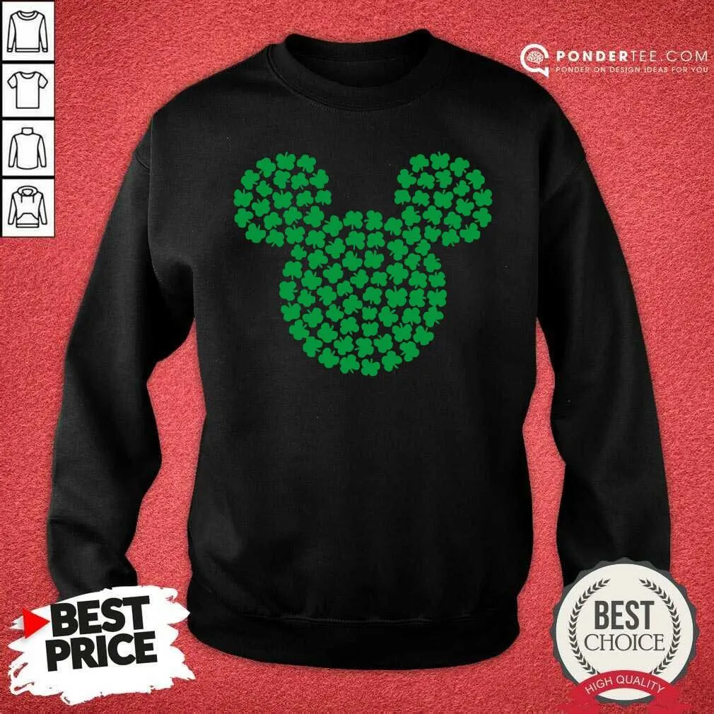Hot Mickey Mouse Green Four Leaf Clover Shamrock St Patricks Shirt - Image 4