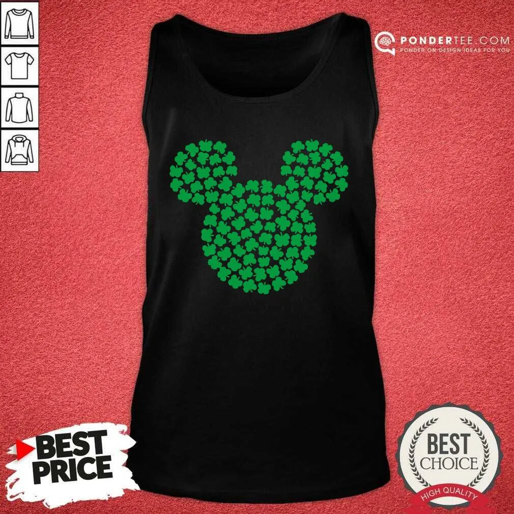 Hot Mickey Mouse Green Four Leaf Clover Shamrock St Patricks Shirt - Image 2