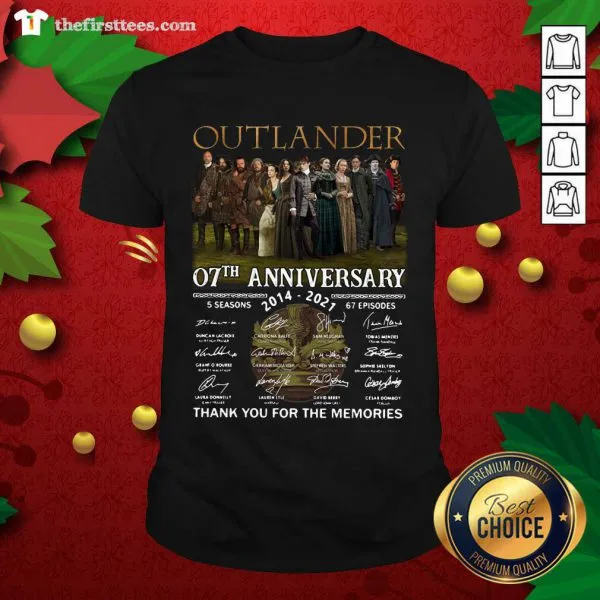Hot Outlander 07th Anniversary 2014 2021 Thank You For The Memories Signatures Shirt