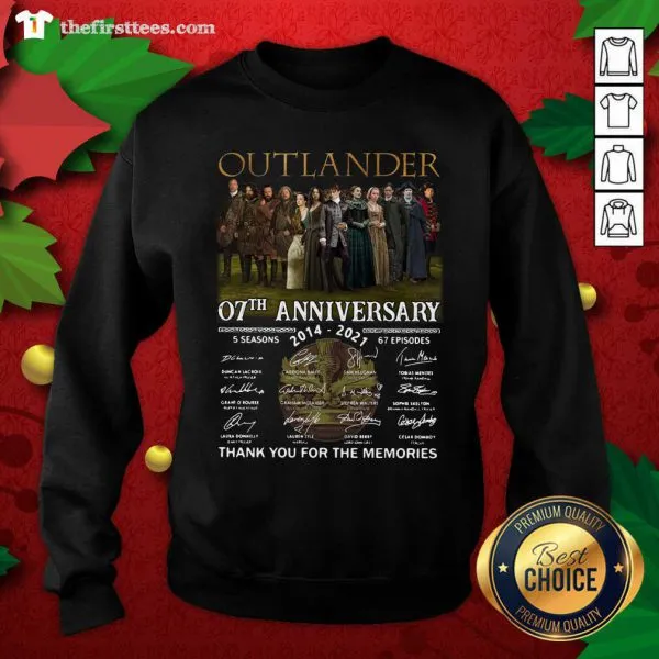 Hot Outlander 07th Anniversary 2014 2021 Thank You For The Memories Signatures Shirt - Image 2