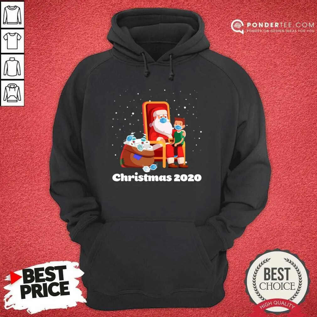 Hot Santa With Face Mask And Toilet Paper Christmas 2020 Shirt - Image 5