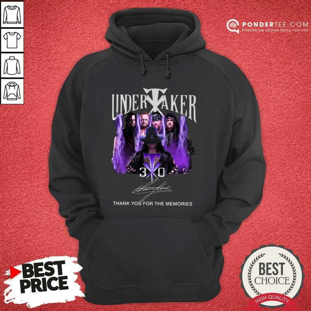 Hot Undertaker 30th Anniversary Thank You For The Memories Signatures Shirt - Image 5