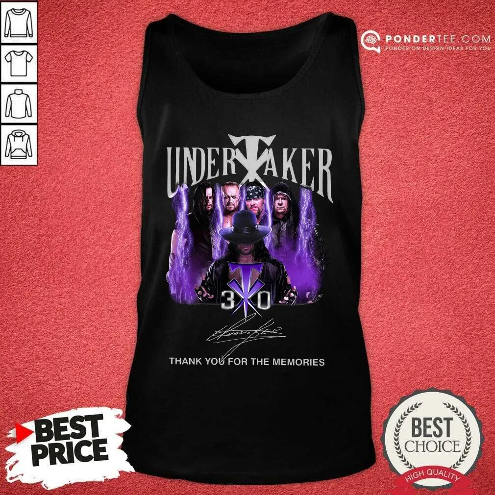 Hot Undertaker 30th Anniversary Thank You For The Memories Signatures Shirt - Image 2