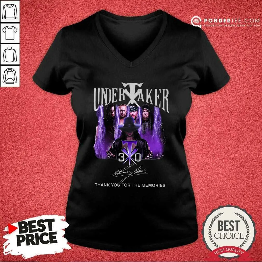 Hot Undertaker 30th Anniversary Thank You For The Memories Signatures Shirt - Image 3