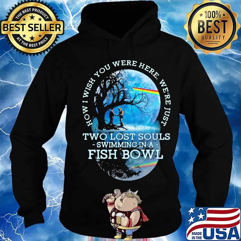 How I Wish You Were Here We’re Just Two Lost Souls Swimming In A Fish Bowl Lgbt Pink Floyd Shirt Hoodie