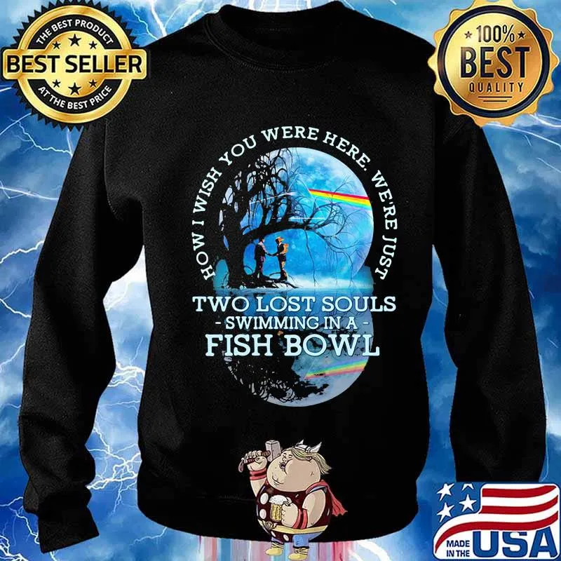 How I Wish You Were Here We’re Just Two Lost Souls Swimming In A Fish Bowl Lgbt Pink Floyd Shirt Sweater