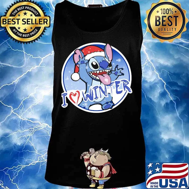 I Love Winner Stitch Wear Santa Hat Xmas Shirt Tank top