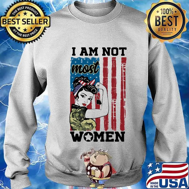 I'm Not Most Women Ribbon With American Flag Shirt Sweater
